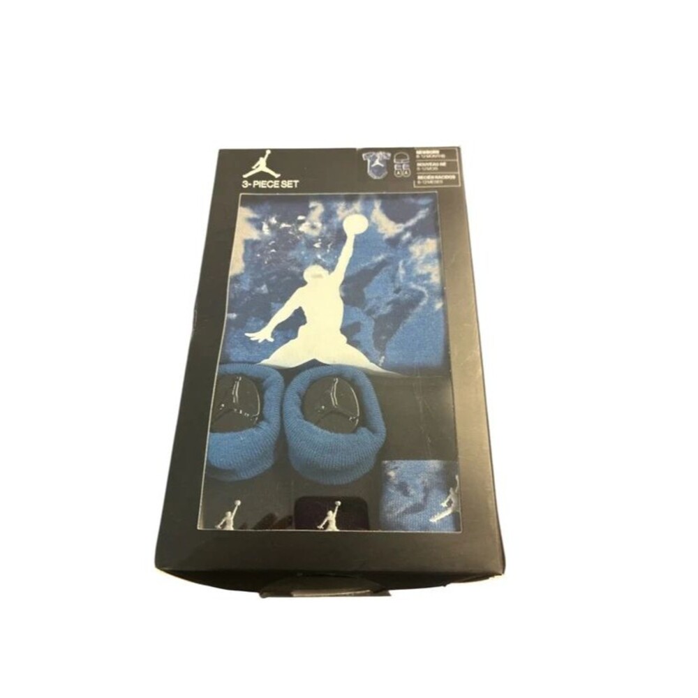 Jordan 3 piece set 6-12 months blue tie-dye